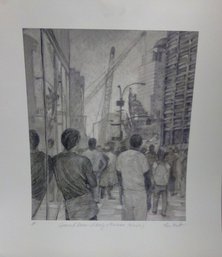 Tom Matt Pencil Signed Artist Proof - Ground Zero - Liberty & Nassau (9/23/01) # 1 Of 2            TA-WAD