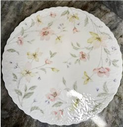 Lovely Mikasa Bone China Pastel Garden 11' Cake Plate - Pink & Yellow Floral, #B2055