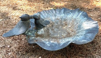 Petite Black Metal Birdbath.  Fr Yd