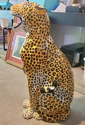 Life Size Ceramic Leopard Statue Is An Exotic Conversation Piece  Gar