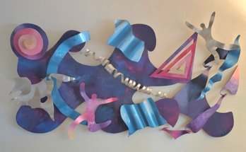 Sculptor- Steve Zaluski! Beautiful Colors & Fun Shapes In This Whimsical Abstract Aluminum Sculpture Art!  Den