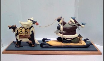 Williraye Studio 1996 'Risky Road Ahead' Hand Painted Ltd. Ed. Composite Figurine On Wood Style Base LyS/Shop