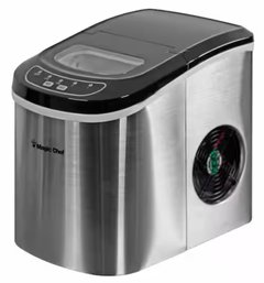 A Magic Chef Stainless Steel Countertop Ice Maker