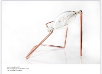 Copper And Glass Sculpture Titled Downward Vow By Artist Romina Gonzales