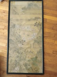 Antique Chinese Scroll Painting On Silk