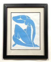 'Seated Blue Nude' Framed Print Of Famous 1952 Lithograph By Henri Matisse