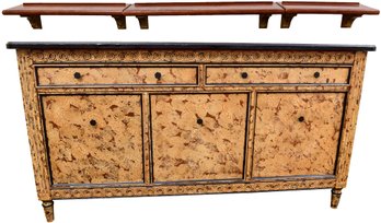 Troy Wesnidge Custom Buffet With Set Of Three Matching Wall Shelves (RETAIL $3,332 - See Invoice)