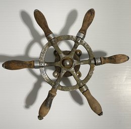 Vintage Ship Helm Steel And Wood Boat Wheel