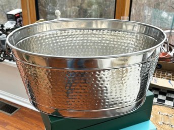 A Hammered Stainless Steel Drinks Cooler