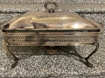 Silver Plate Rectangular Chafing Dish