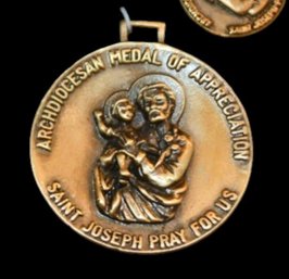 Rare Saint Joseph Archdiocesan Medal Of Appreciation