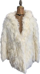 White Shag Coat By Crissa Cotique Made In France