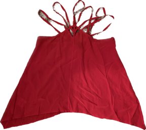 BCBG Red Silk BlouseTop