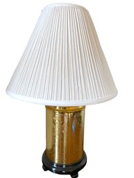 Oriental Style Metal Base Table Lamp, Measures 24' Tall