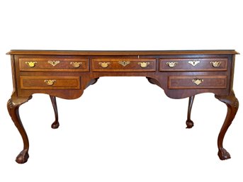 Quality Made Chippendale Style Leather Top Desk By Herndon.