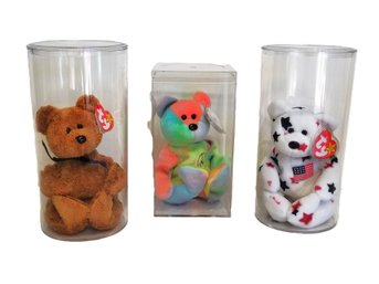 RETIRED TY Beanie Baby Bears: Glory, Fuzz And Peace - With Tags