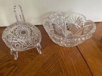 Two Vintage Cut Crystal Bowls