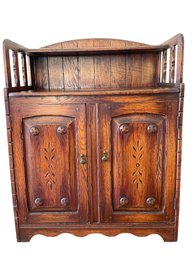 Vintage Bernhardt Furniture Co' Carved Oak Bar.