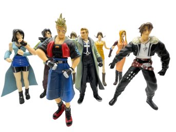 (9) Final Fantasy 1999, Bandai Figures. About 6' Tall