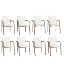 A Set Of 8 - Frontgate Resort Collection Newport Teak Dining Chairs - Retail $4000