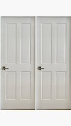 A Pair Of Solid Wood 4 Panel Doors - 36 X 80 - Loc A