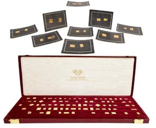 The 100 Greatest Olympic Stamps Gold On Sterling Silver Miniatures With Carry Case