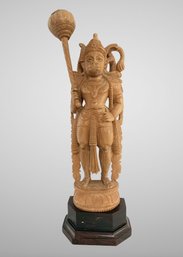 17' Tall, Hindu God Hunuman Hand Carved Sandalwood Statue