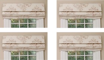 Set Of 4 Custom Roman Shades  Ground Works Holi Embroidered Cream