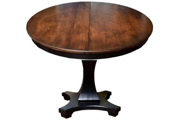 Ottavio's Woodworking Custom Round Wood Pedestal Table With Three Leaves