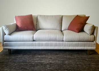 Cozy Taylor King Wheaton Sofa Complete With A Splash Of Red Throw Pillows