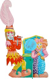 Fun Vintage Carnival Sign With Stand Handcrafted By Heather Hamilton Provenence On Back