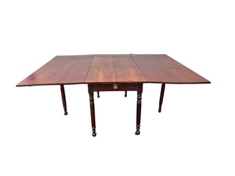 Gorgeous Antique Cherry Table With Folding Leaves And Drawer - Can Be Used In A Variety Of Ways