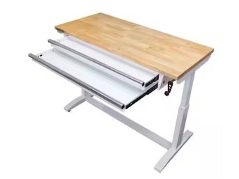 Husky Adjustable Height Work Table With Two Drawers