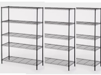 Set Of Three Heavy Duty Wire Shelves - 5 Shelf