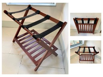 Collapsable Luggage Rack With Bottom Shelf