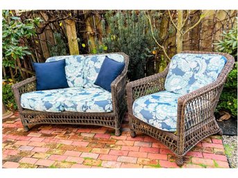 Frontage Hampton Wicker Seating Set - Loveseat And  Lounge Chair $5,000 Value