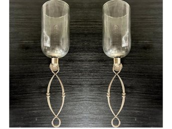 Pair Of Large Glass Sconces