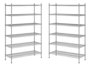 PAIR Of Metal Storage Shelves - 6 Shelf