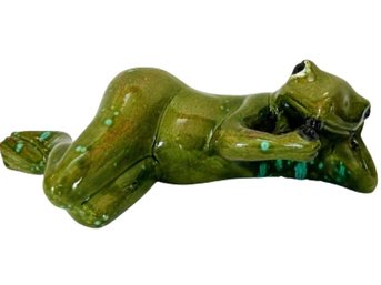 Vintager Ceramic Reclining Frog C. 1970s