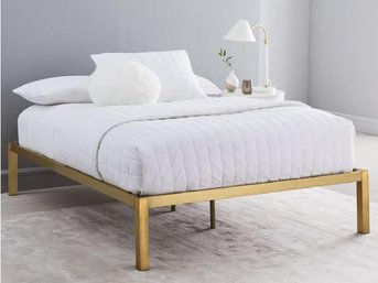 West Elm  Antique Brass Bed Frame - Queen Sz