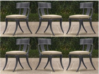 RH (Restoration Hardware) Klismos Cast Aluminum Outdoor Chair - Set Of 6