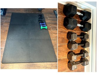 Gym Flooring And Dumbbells