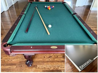 O'Hausen 8 Ft Billiard Table With Brunswick Ping Pong Conversion Top And Accessories