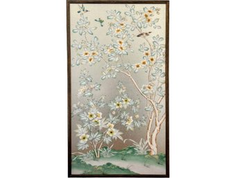 Gorgeous Framed Metallic Chinoiserie Panel