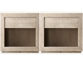 Pair Of Restoration Hardware Reclaimed Oak Open Bedside Tables  - Retail For $2,130 EACH