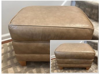 Pair Of Ethan Allen Leather Ottomans