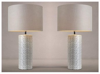 Pair Of Lamps - Grey & White