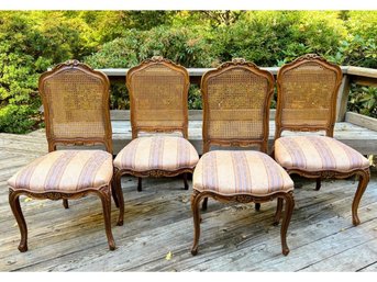 Set Of 4 Beautiful  Caned Back Chairs