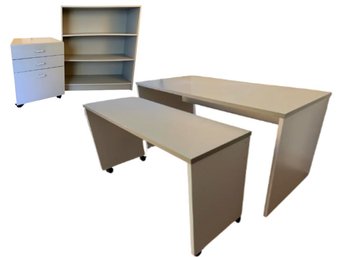 Set Of 1980s Grey Office Furniture