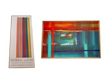Morris Louis American 1912-1962 Litho Poster And Chromatic Resonance Framed Art By MIR